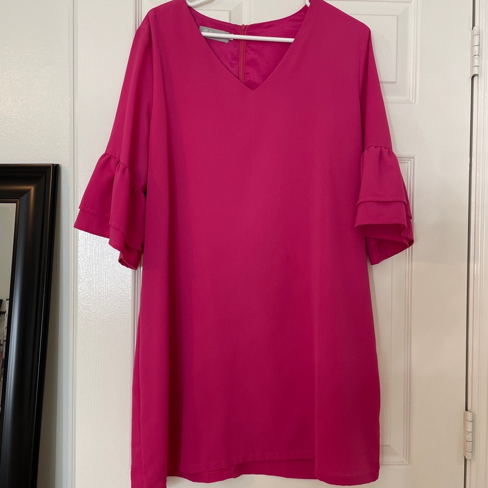 Pink v-neck Dress